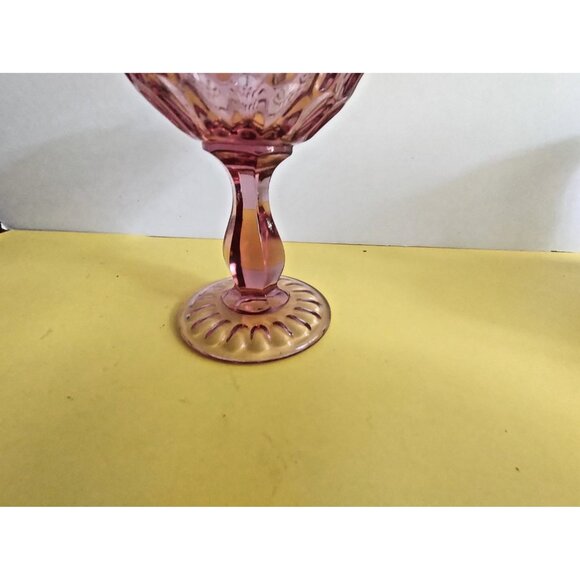 Fenton Peach Pink Glass Footed Bowl Double Ruffled Rim. 7" Tall 8" wide - Picture 12 of 15